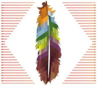 Green Brown And Orange Feather Painting HD Wallpaper