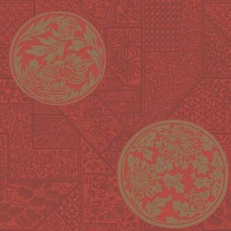 Buy Crown Mandarin Wallpaper Opulent Red Gold