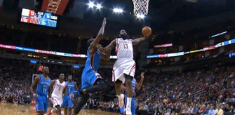 James Harden Dunking Dunks On Serge