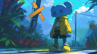 Kaws On The Street Desktop Wallpaper