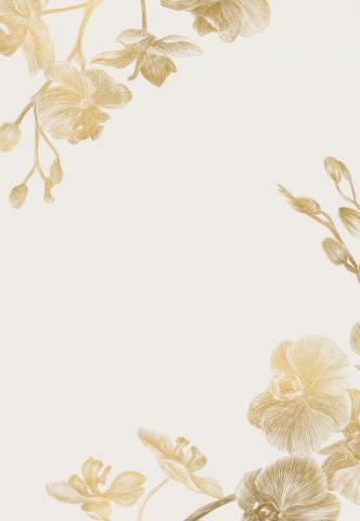 Gold Orchids Wedding Invitation Template Greetings Island