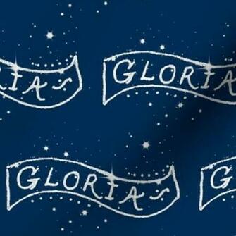 Gloria W Indigo Background Spoonflower