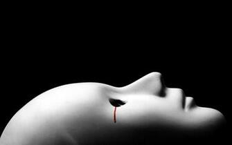 Blood Tear On White Mask Wallpaper