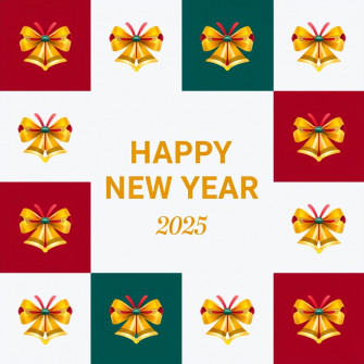 Vibrant New Year Greeting With Festive Illustrations Pattern Wallpaper