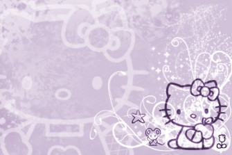 Purple Hello Kitty Background Wallpaper