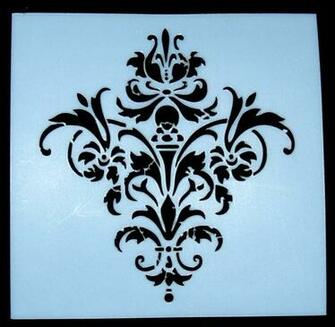 Damask Design Stencil On Tacky Back