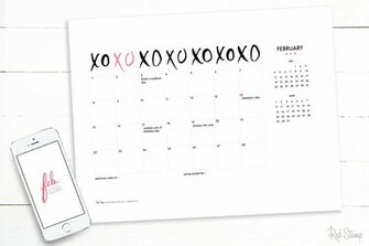 February Calendars And Wallpaper Red Stamp