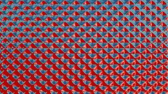 Red Diamond Background Half Blue Diamonds