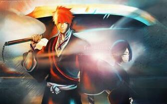 Bleach Kurosaki Ichigo Shinigami Kuchiki Rukia Wallpaper
