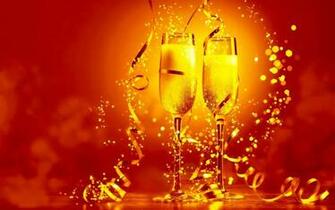 New Year Champaign Glasses HD Wallpaper Stylish