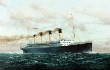 Wallpaper The Sky Sea Figure Wave Liner Titanic Ship