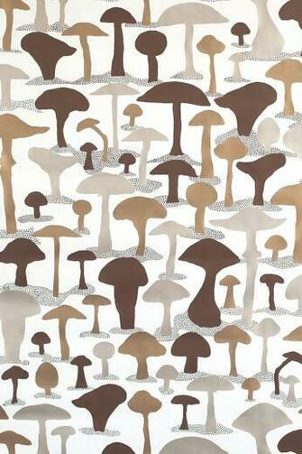 Mushroom Wallpaper Metallic Monument Interiors