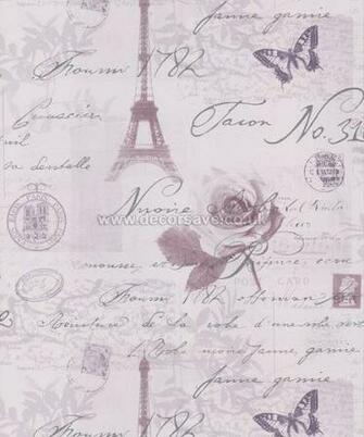 Wallpaper Paris French Heather Lilac Silver Lilacs And