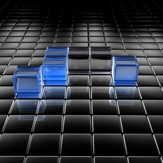 Black And Blue Translucent Cubes iPad Wallpaper iPhone
