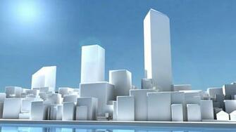 HD White 3d Cityscape Wallpaper