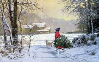 Carrying The Christmas Tree Desktop Pc And Mac Wallpaper