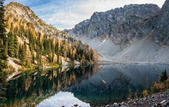Wallpaper Mountains Lake Reflection Blue Washington