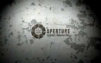Aperture Science Innovators Peeling Paint Computer Wallpaper Desktop