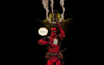 Deadpool Pointing Gun Hulk Funny Marvel Comics HD Wallpaper Black