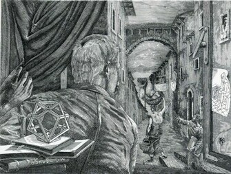 Escher Looks For Inspiration A Optical Illusion Istvan Orosz Art