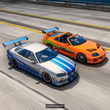 Brian S Toyota Supra Vs O Conner R34 Skyline Gt R Is A Digital
