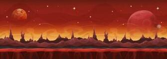 Fantasy Wide Sci Fi Martian Background For Ui Game