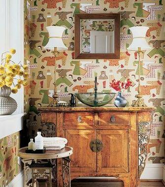 Thibaut Chinese Laundry Wallpaper Bathrooms Rub A Dub Pi