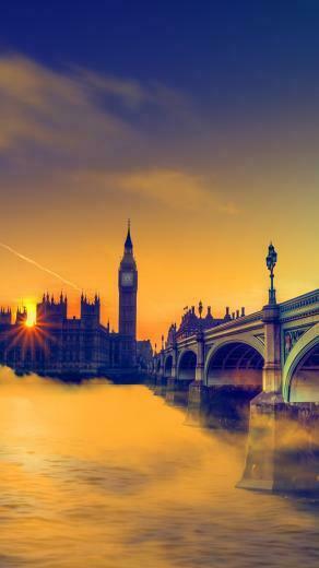 Uk Sunset Big Ben Bridge iPhone 5s Wallpaper