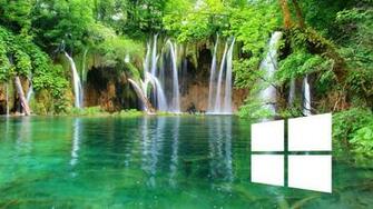 Windows On A Waterfall Simple White Logo Wallpaper Computer