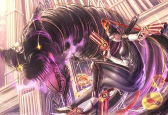 Bayonetta Character Blue Eyes Bodysuit Glasses Gun Long