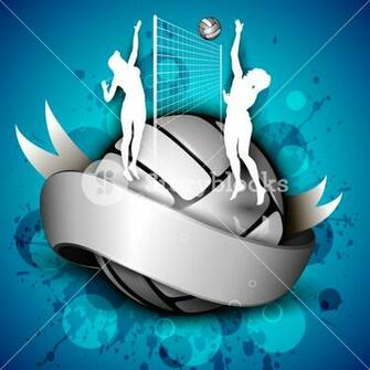 Silhouette Of Volley Ball Girls Player Playing Volleyball Ans