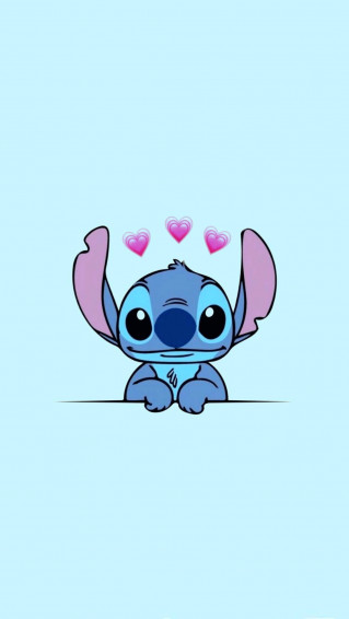 Blue Stitch Cute iPhone Wallpaper