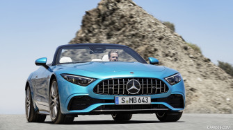 Mercedes Amg Sl Color Hyperblue Metallic Front Caricos