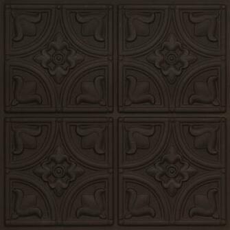 Faux Tin Ceiling Tile Glue Up X24 Black Wallpaper