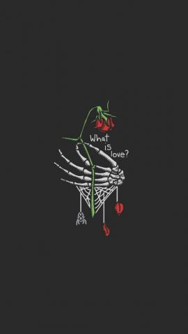 What Is Love Skeleton Hand And Roses Gothic Wallpaper Emo