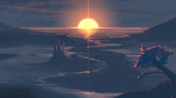 Wallpaper Digital Art Sunset