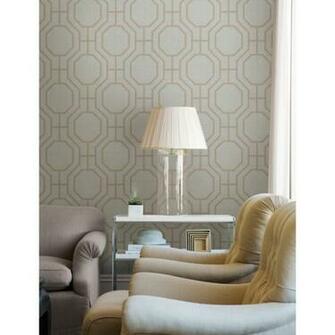 Grey Modern Ironwork Octagon Kenneth James Wallpaper