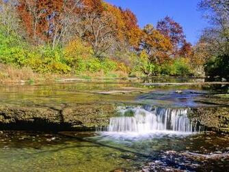 Prairie Creek Falls In Autumn Will County Illinois