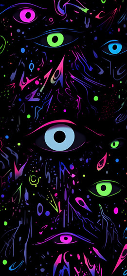 Dark Neon Surrealistic Wallpaper