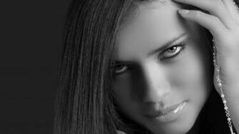 Adriana Lima Celebrity Monochrome Portraits Wallpaper