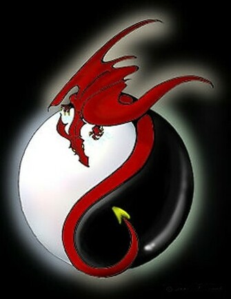 Yin Yang Dragon Wallpaper