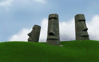 Moai Wallpaper Digital Art