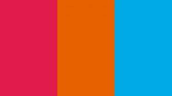 Crimson Spanish Orange And Sky Blue Three Color Background