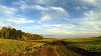 Country Open Spaces Trees Horizon Landscape Wallpaper Background