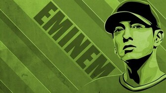 Eminem Green Cartoon Rap Wallpaper
