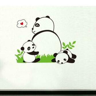 Home Decor Wall Stickers Childs Room Diy Cute Baby Panda Wallpaper