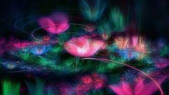 Wallpaper Background Futuristic Abstract Flowers