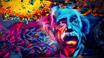 Einstein Graffiti Street Art Wallpaper