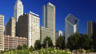 Skyline Chicago Bazzza Desktop Monitor Illinois Millennium