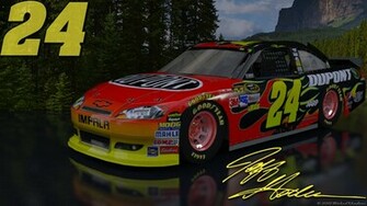 Jeff Gordon Dupont Outdoor Version Wallpaper With A Nice Mountain